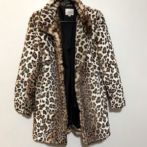 Loft Leopard Button Coat Size XS EEUC